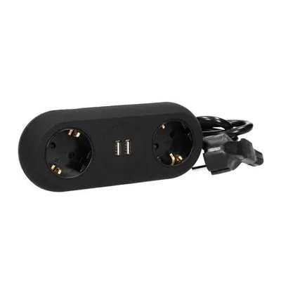 Orno Utičnica za radni sto 800535, 2xUSB, Crna