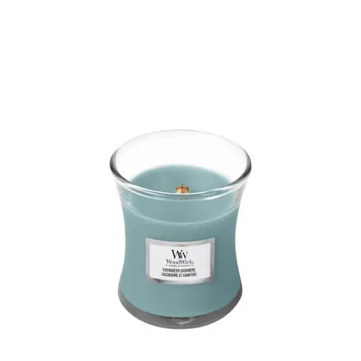 WoodWick Mirisna svijeća Classic Evergreen Cashmere, Mini, Plava