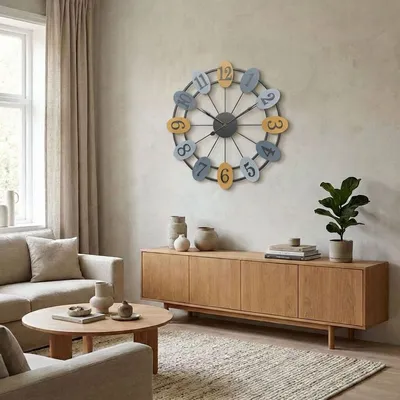 GIGA Realm dekorativni zidni sat 50 cm crni