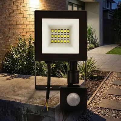 Giga Led Reflektor sa senzorom, 20W, Crni