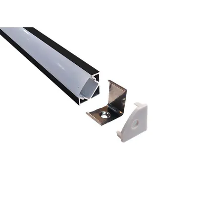 E-light Alu profil ugaoni EL-1919, 2m, Crni
