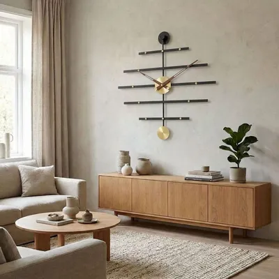 GIGA Ascent dekorativni zidni sat 58 cm crni