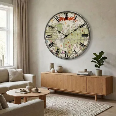 GIGA Earth dekorativni zidni sat 60 cm