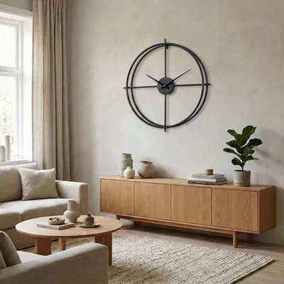 GIGA Majestic dekorativni zidni sat 60 cm crni