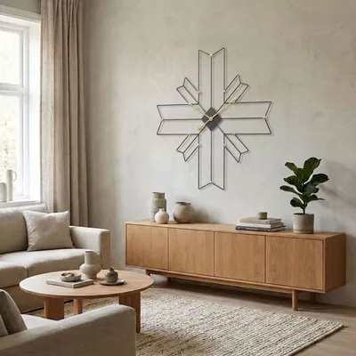 GIGA Clarity dekorativni zidni sat 60 cm crni