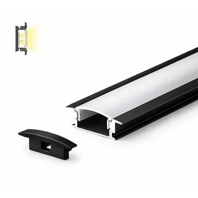 E-light Alu profil EL-0918, 3m, Crni