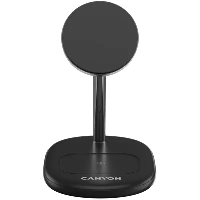 Canyon Bežični punjač WCS-205, 15W, Qi2, 2u1, Crni