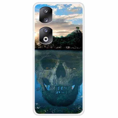 Maska za mobilni telefon Honor 90 Skull Mountain, Šarena