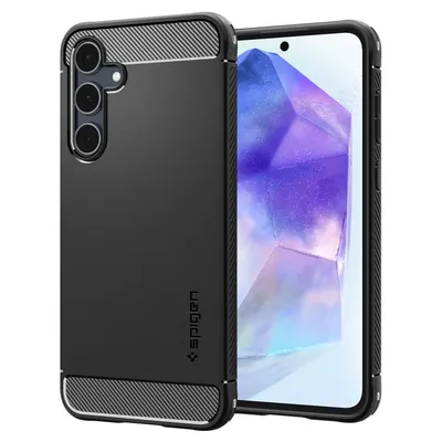 Spiegen Maska za mobilni telefon Galaxy A55 5G Rugged Armor, Crna