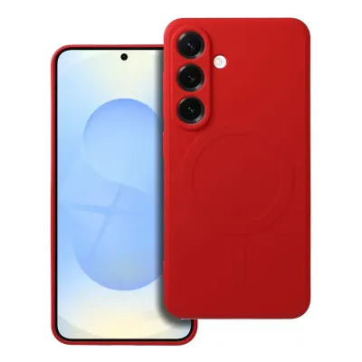 Silicone MagSafe maska za mobilni telefon Samsung S25 Mag Cover, Crvena
