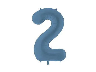 Partydeco Folijski balon FB1T-2-074, broj 2, 86 cm, Plavi