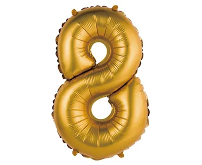 Tomo šped Folijski balon BC-AZL8, 35 cm, Broj 8, Zlatni