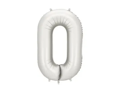 Partydeco Folijski balon FB1S-0-018, broj 0, 86 cm, Srebrni