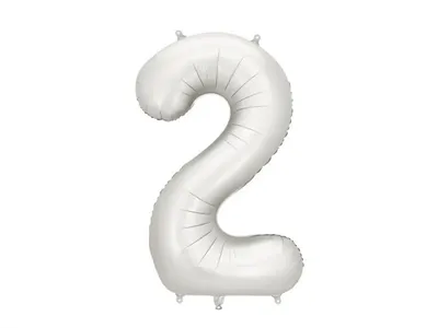 Partydeco Folijski balon FB1S-2-018, broj 2, 86 cm, Srebrni