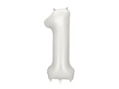 Partydeco Folijski balon FB1S-1-018, broj 1, 86 cm, Srebrni