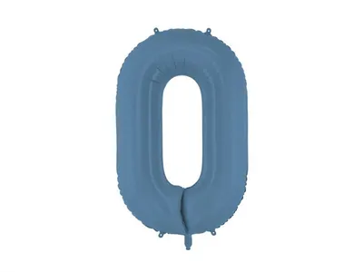 Partydeco Folijski balon FB1T-0-074, broj 0, 86 cm, Plavi