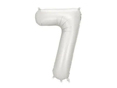 Partydeco Folijski balon FB1S-7-018, broj 7, 86 cm, Srebrni