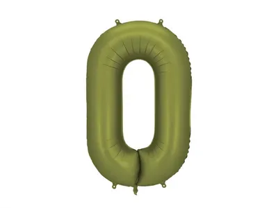 Partydeco Folijski balon FB1S-0-097, broj 0, 86 cm, Maslinasti