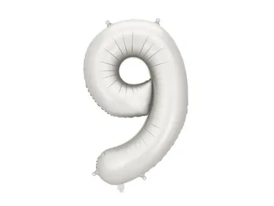 Partydeco Folijski balon FB1S-9-018, broj 9, 86 cm, Srebrni