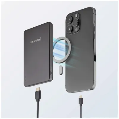 Intenso Prijenosni punjač za mobitele i tablete 5000 mAh, bežični, Powerbank MW5000, sivi