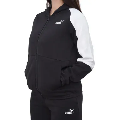 Puma Komplet trenerka za djevojčice Ess Block Hooded Full-Zip Sweat Suit Fl, Crna