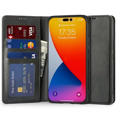 Tech Protect Preklopna futrola za Iphone 14 Pro, Crna