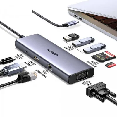 Ugreen Priključna stanica USB C Hub, 9 u1, 4K, 30Hz sa PD
