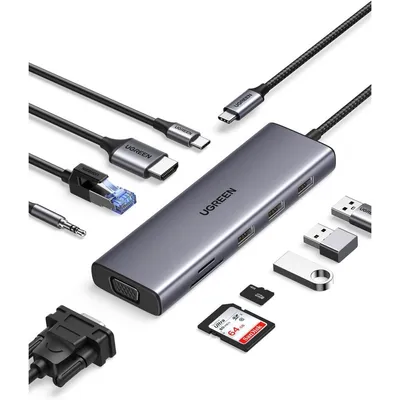 UGreen Priključna stanica USB C Hub, 10-u-1 USB-C