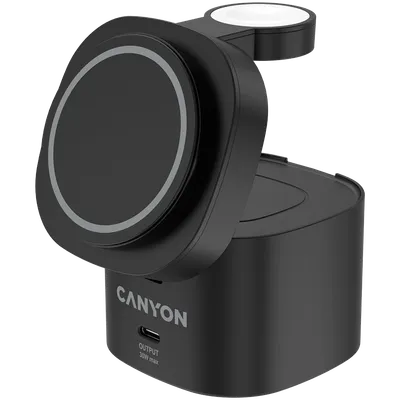 Canyon Bežični punjač 4u1, 65W, 1m, Crni