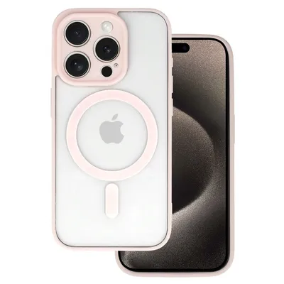 Magsafe zaštitna maska akrilne boje za mobilni telefon Iphone 15, Svijetloroze