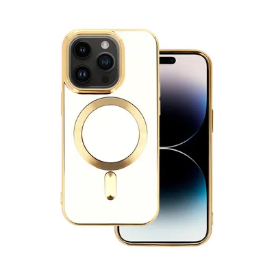 Beauty Magsafe maska za mobilni telefon Iphone 13 Pro Max, Bijelo-zlatna