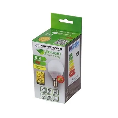 Esperanza LED Sijalica ELL114, G45, E14, 4W, Toplo bijela, Bijela