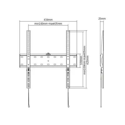 Gembird Zidni nosač televizora WM-55F-02, Fiksni, 32”-55”, Crni