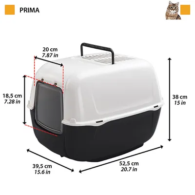 Ferplast Prima zatvoreni toalet za mačke 39.5x52.5x38 cm crni