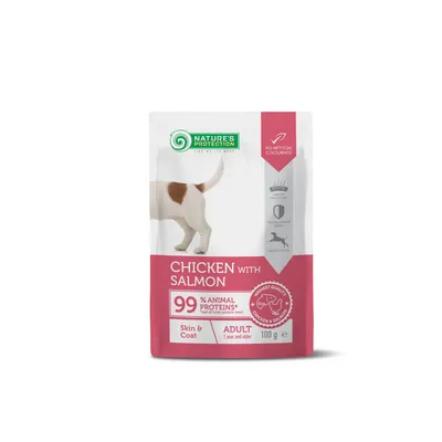 Nature's Protection Hrana za pse u umaku Skin&Coat, Piletina i losos, 100 g