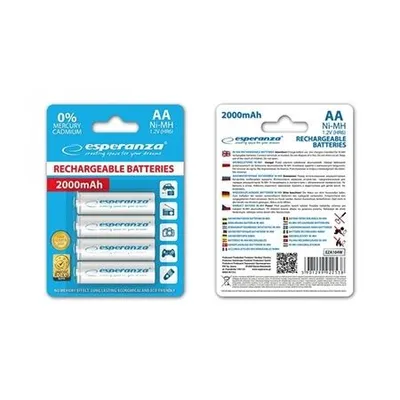 Esperanza Punjive baterije EZA104W, Ni-MH, AA, 2000mAh, 4 komada, Bijele
