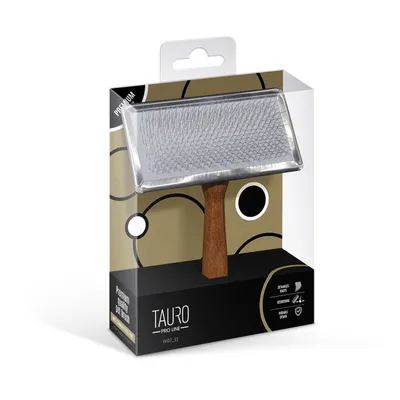 Tauro Pro Line Četka sa metalnim obodom zubi 11 mm za pse, 5.5x11.5 cm, Smeđa