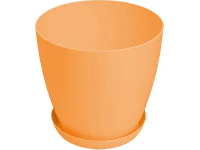 Saksija Lux, 22cm, Sa podmetačem, Narandžasta