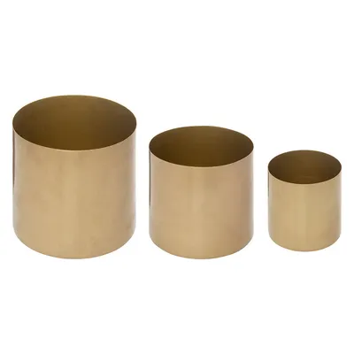 Atmosphera Set od 3 metalne saksije, Kolekcionar, zlatne boje