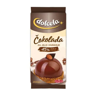Podravka Dolcela Čokolada za jelo i kuhanje 45% kakaa, 200 g