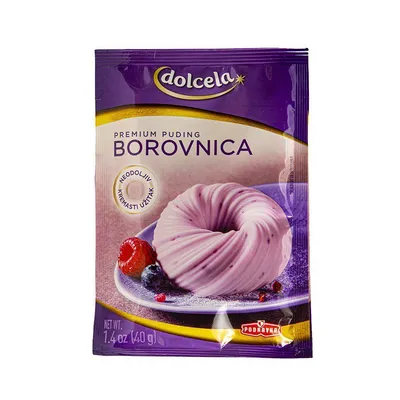 Podravka Dolcela Premium Puding, 40 g, Borovnica