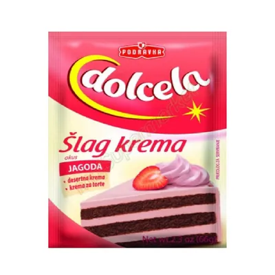 Podravka Dolcela Šlag krema, 66 g, Jagoda