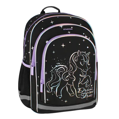 STARPAK Ruksak unicorn hologram, Crni