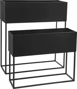 Atmosfera Set od 2 metalnih saksija 164334, Crne