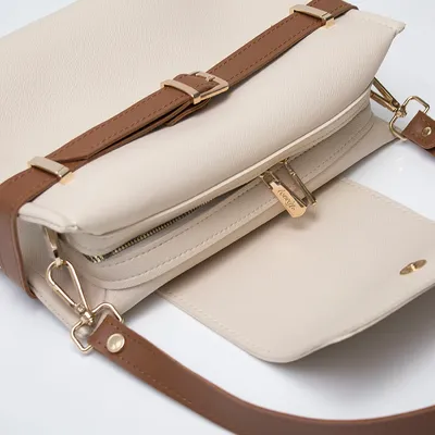 Lovely Bag  FLORA - bež/smeđa torba - Crni metal