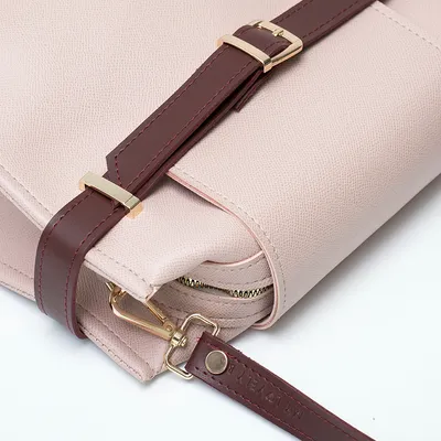 Lovely Bag  FLORA - puder/bordo torba - Crni metal