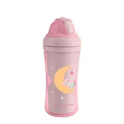 Kikka Boo Šalica sa silikonskom slamkom, 220 ml, roze