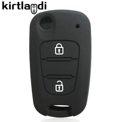 Silikonska navlaka za ključ Hyundai/Kia Tip 2, Dvije tipke, Crna