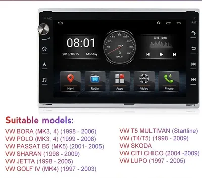 Radio za auto Android 7" Tipski VW Golf 4, Passat V, Polo 6N, Fabia 2+32GB