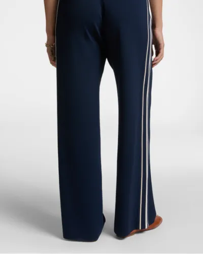 Elena Miro Ženske pantalone sa prugastim rubovima, Teget